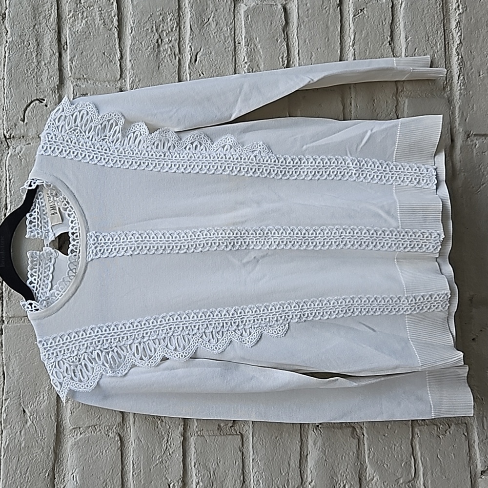B My Story lace trim lightweight sweater